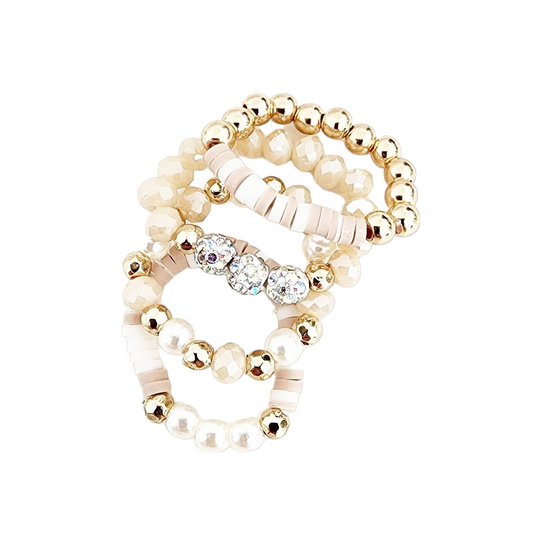 Blush + Pearl Beaded Stretch Ring