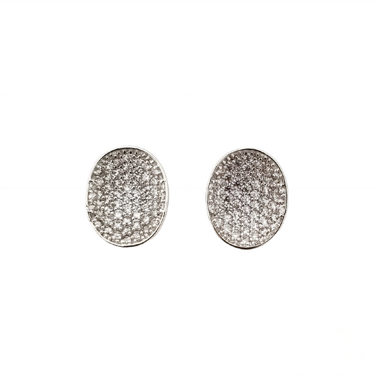 Oval Pave Earrings