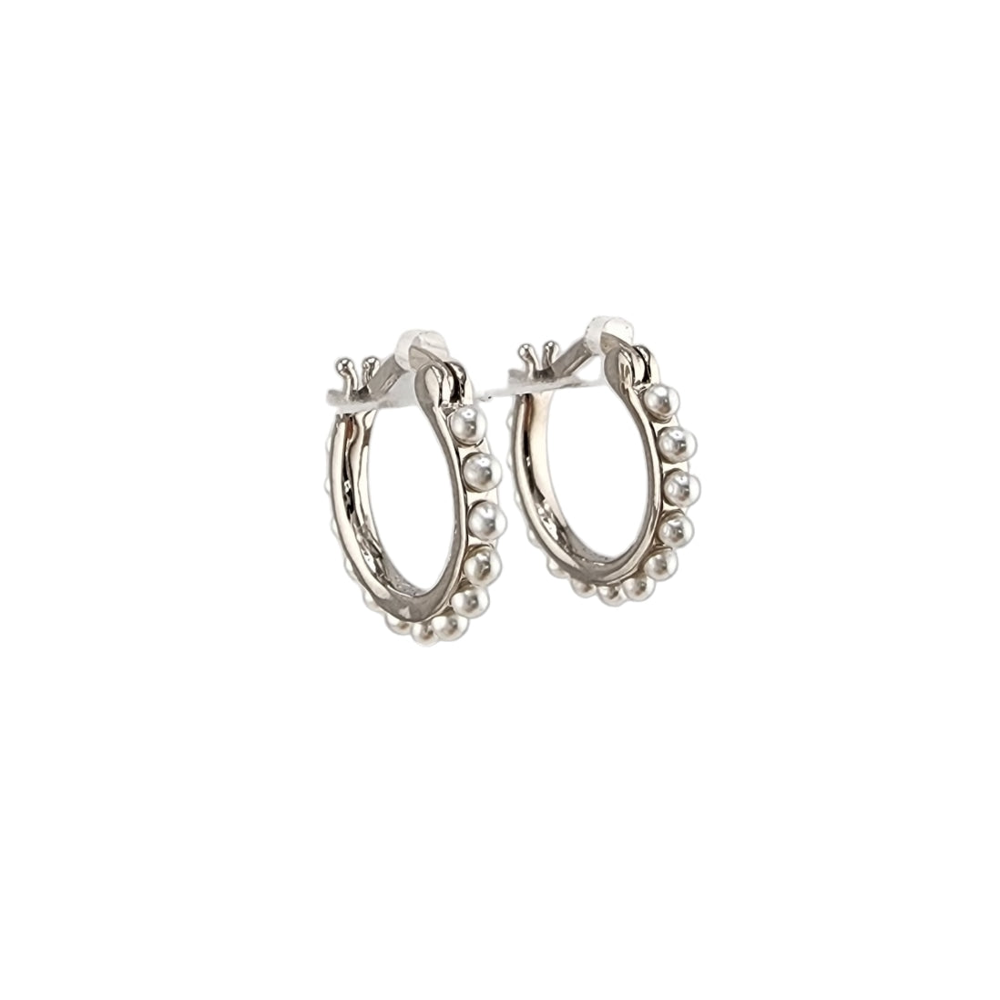 Multi Grey Pearl Mini Hoop Earrings
